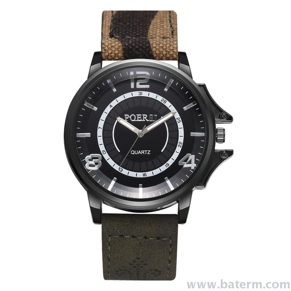 Moda venta caliente casual gran dial simple bar spike 4,8 cinturón para hombres reloj de cuarzo details Picture