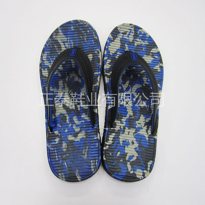 Custom-made LOGO flat EVA injection-molded men's summer flip-flops with flip-flops details Picture