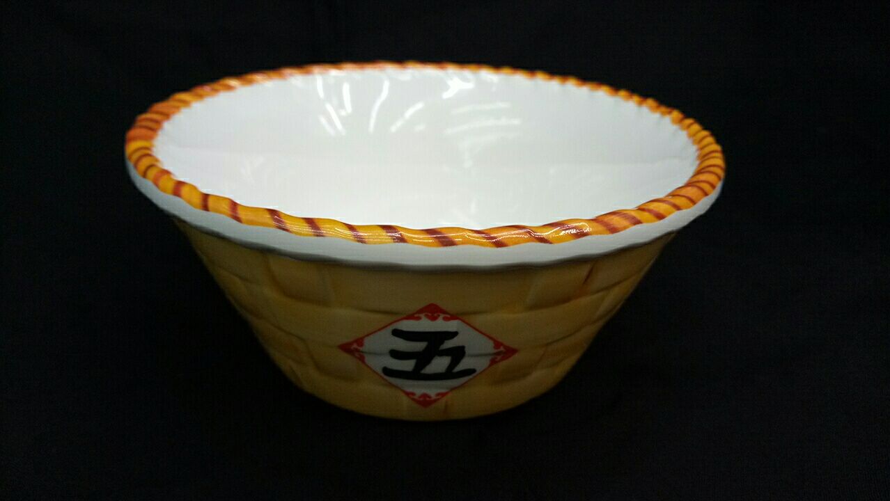 Nostalgic farmhouse A5 melamine bamboo 4.8 inch rice bowl