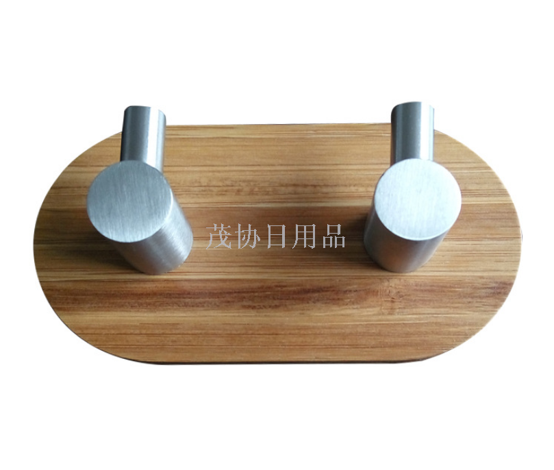 No trace of adhesive hooks behind the door huge supply of wall bamboo wood stainless steel coat and hat hooks