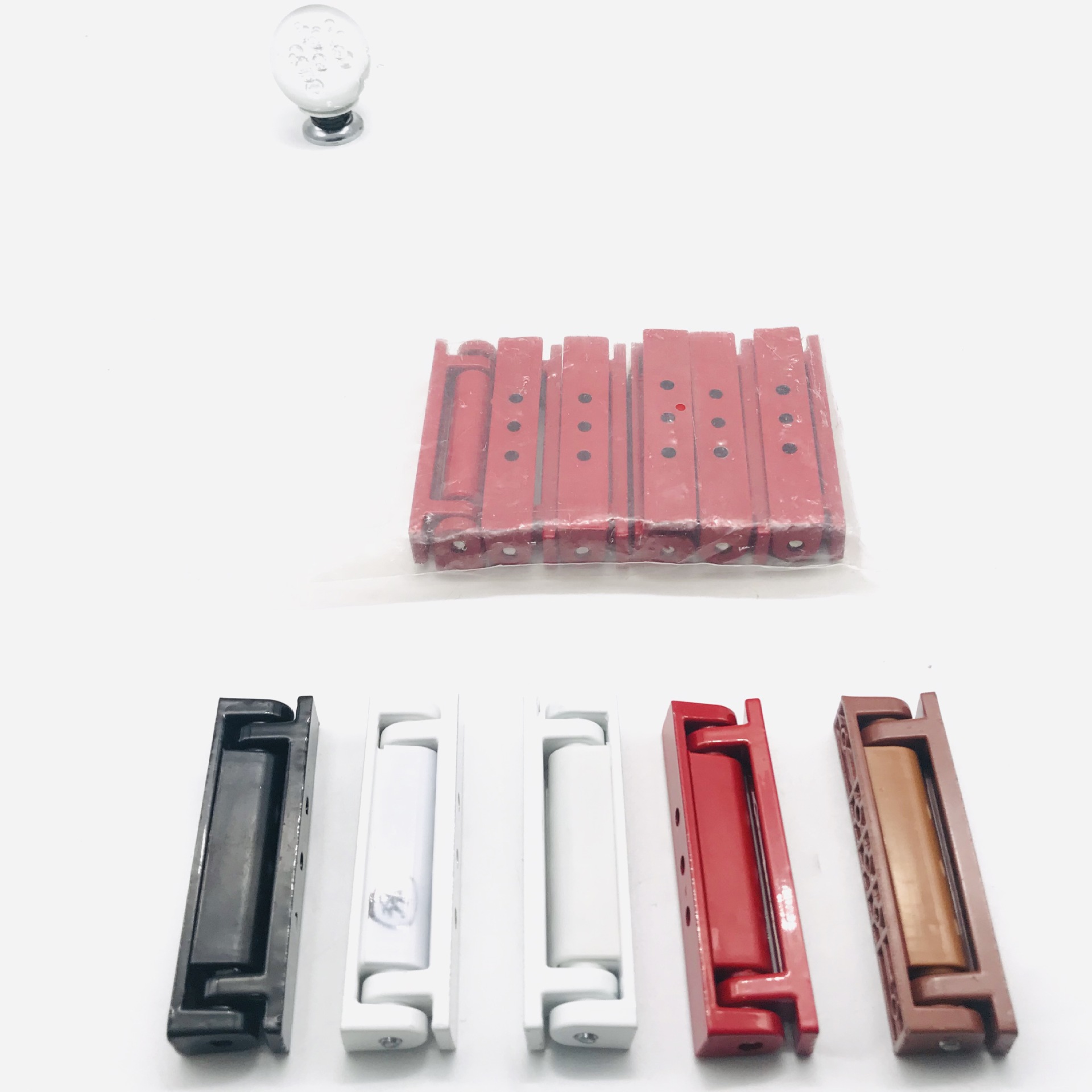 Zinc Alloy Coffee-Colored Cabinet Door, 8 Cm Double-Sided Hinge, Aluminum Alloy Plastic