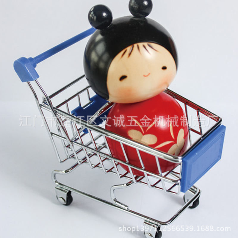 小号金属迷你仿真超市购物手推车模 过家家地摊玩具 创意礼物批发产品图