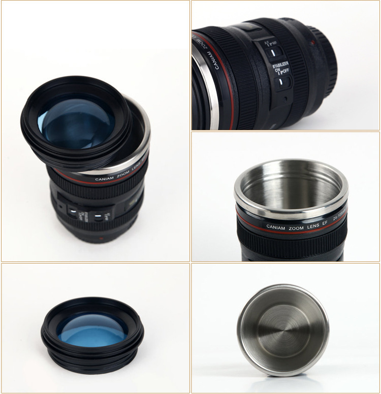 工厂直销24-105单反相机镜头杯 佳能六代不锈钢茶杯 镜头马克杯产品图