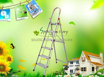 Household ladder folding ladder indoor herringbone aluminum ladder thickened aluminum ladder multi-function ladder expansion ladder five-step ladder