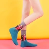 New autumn and winter collection: Retro artistic abstract oil painting Van Gogh Mona Lisa Starry Sky socks for men and women, pure cotton mid-calf socks Specification image