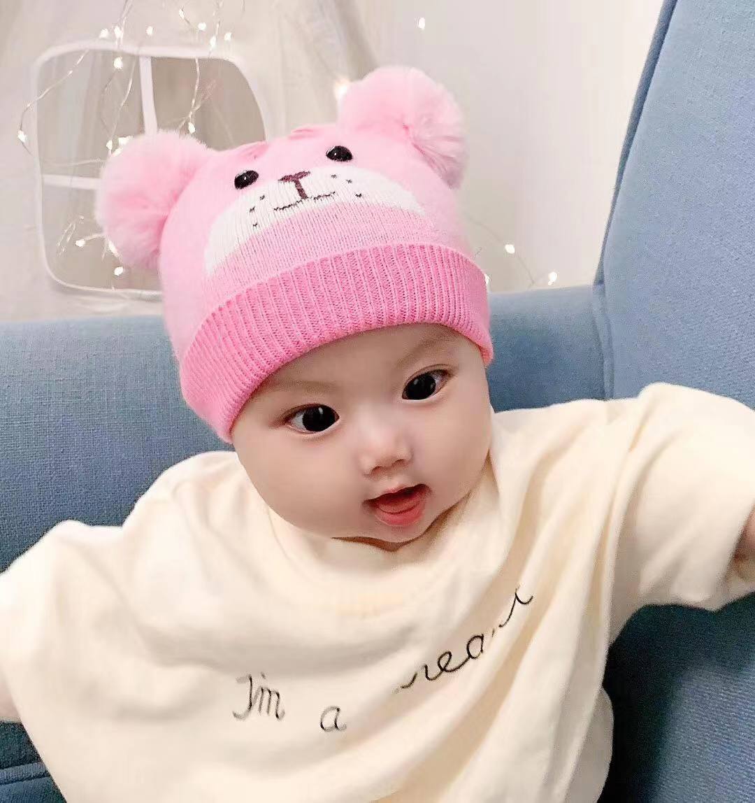 Shelly Doll double ball cartoon baby bear hat