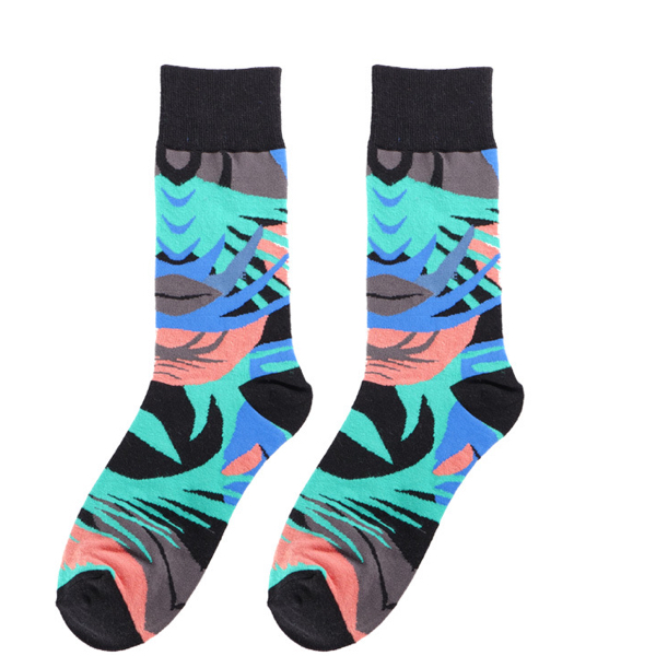 Autumn and winter British-style geometric color-blocking trendy men's socks, street all-cotton mid-calf socks, European and American men's and women's socks Application Scenario