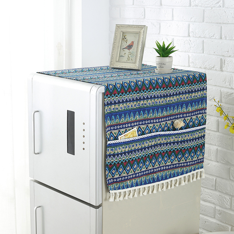 New washing machine + refrigerator + dustproof cover cotton and linen cloth + home decoration + cloth cover cloth + dustproof cover thumbnail
