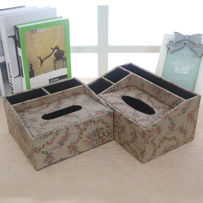 Creative Multi-Functional Leather Tissue Paper Box Flower Geometric Wallpaper Multi-Functional Tissue Box Desktop Tissue Storage Box Specification drawing