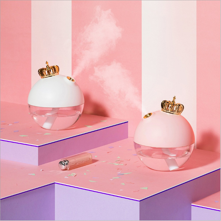 新品皇冠加湿器 创意usb七彩灯桌面迷你加湿器 内置电池礼品定制产品图