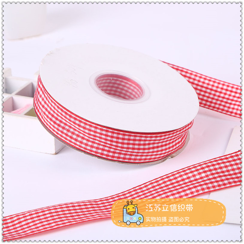 Multi-color and multi-specification polyester-cotton granular striped ribbons, cake gift box straps, clothing and accessories, bow webbing Application Scenario