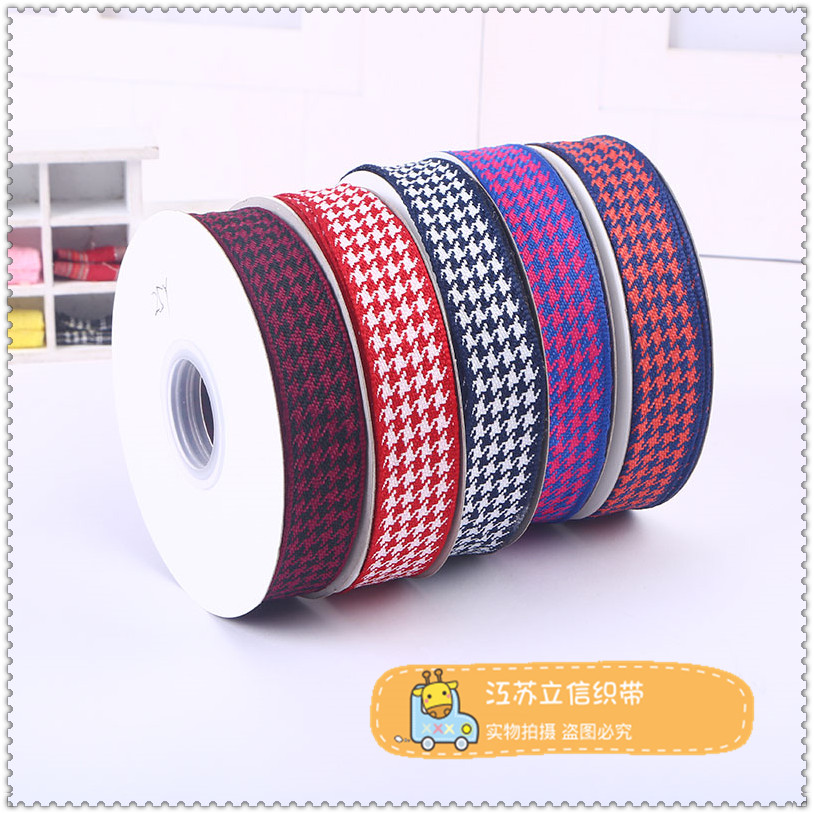 Thousand bird checks, checkered ribbons, ribbons, gift packaging, hair accessories, bows, high-quality silk ribbons, webbing, free shipping Specification image