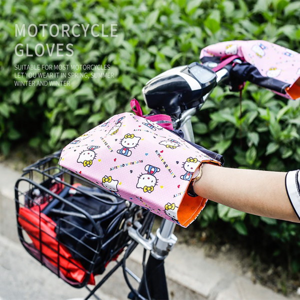 Guantes impermeables y solares para vehículos eléctricos de verano algodón engrosado para invierno para evitar el frío y el calor para motocicletas mangas de cilindros para vehículos para el viento details Picture