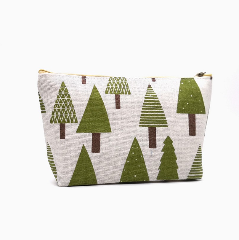 Creative new canvas Forest Makeup Bag Storage bag Floral large capacity clutch bag thumbnail