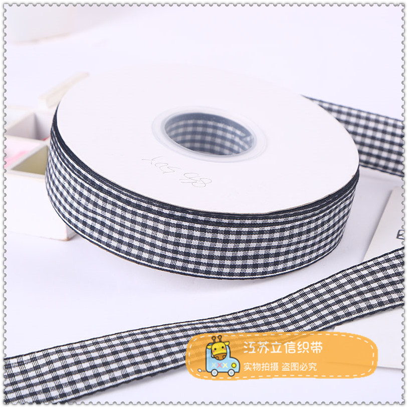 Multi-color and multi-specification polyester-cotton granular striped ribbons, cake gift box straps, clothing and accessories, bow webbing Specification image