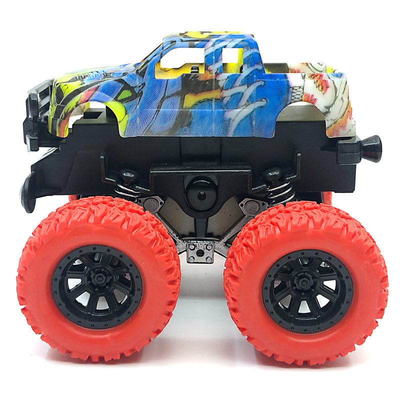 四驱越野车 惯性抖音同款特技大脚车怪 翻斗旋转男孩儿童汽车玩具产品图