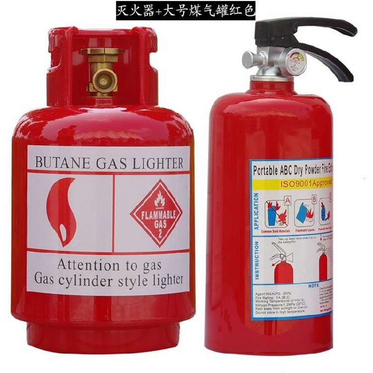 创意个性礼品大号仿真煤气罐储蓄罐趣味个性生日礼品灭火器存钱罐白底实物图