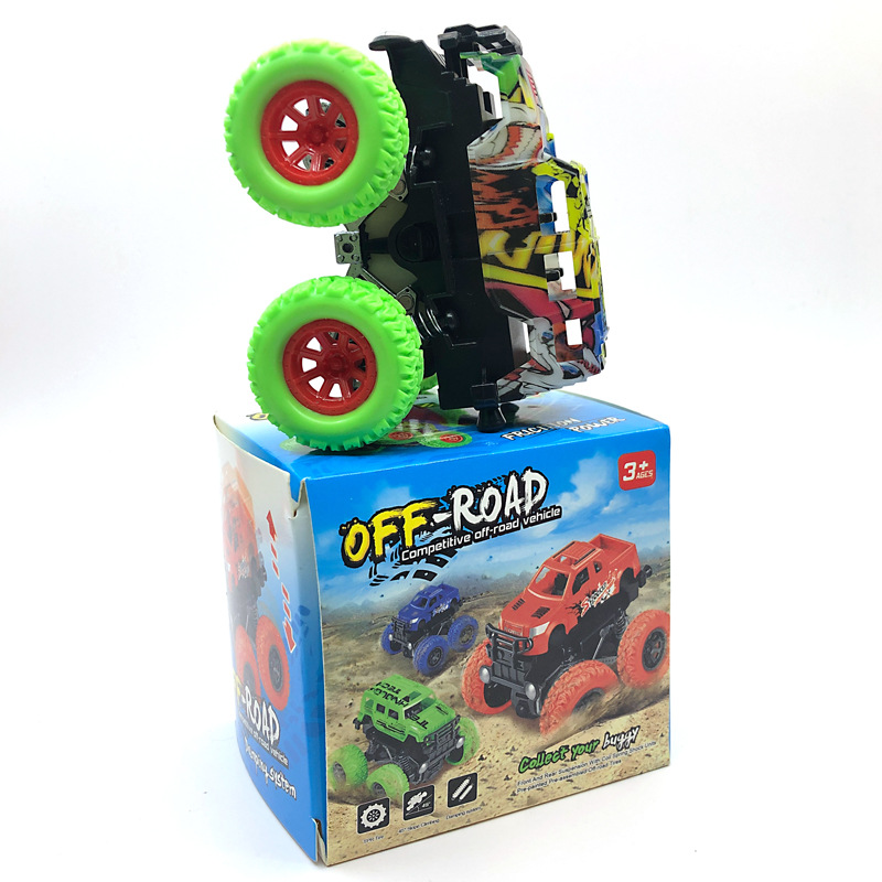 四驱越野车 惯性抖音同款特技大脚车怪 翻斗旋转男孩儿童汽车玩具细节图