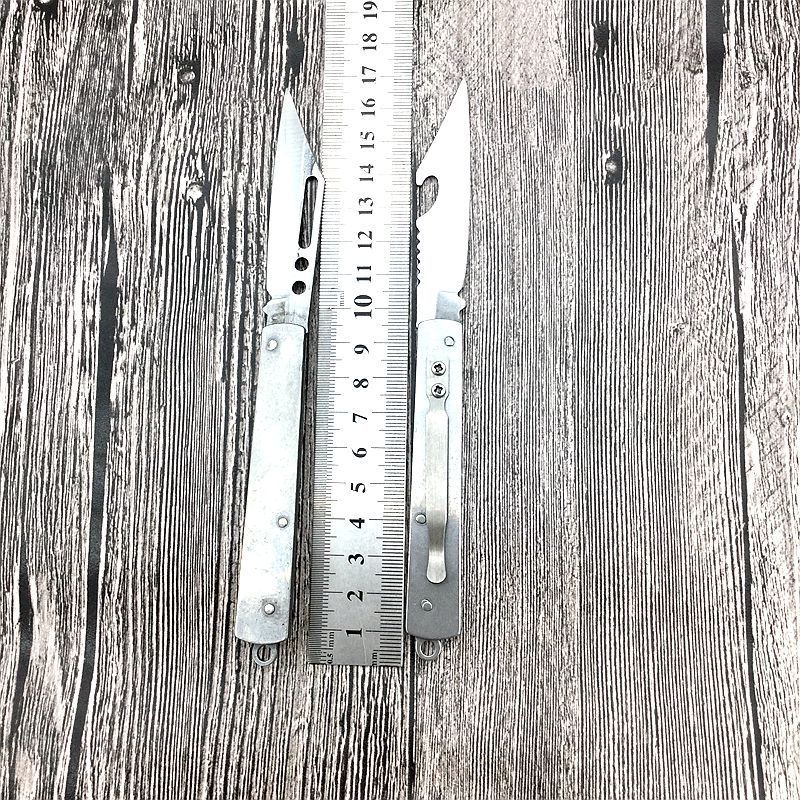 Mini stainless steel folding knife 2-yuan store hot sale, card-drawing fruit knife hot sale at street stall wholesale details Picture