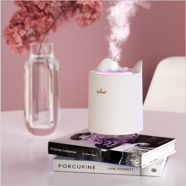 2019年新款猫咪加湿器家用USB小型空气净化超声波喷雾创意加湿器