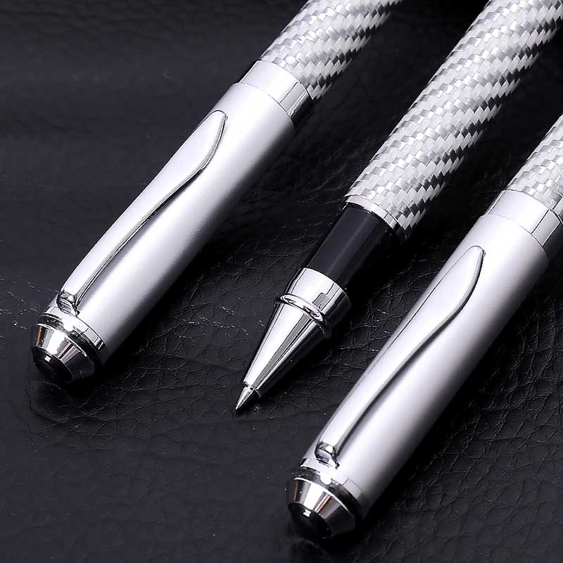 Customized creative carbon fiber pens for enterprise logos, business carbon fiber signature pens, office bead pens Item Picture