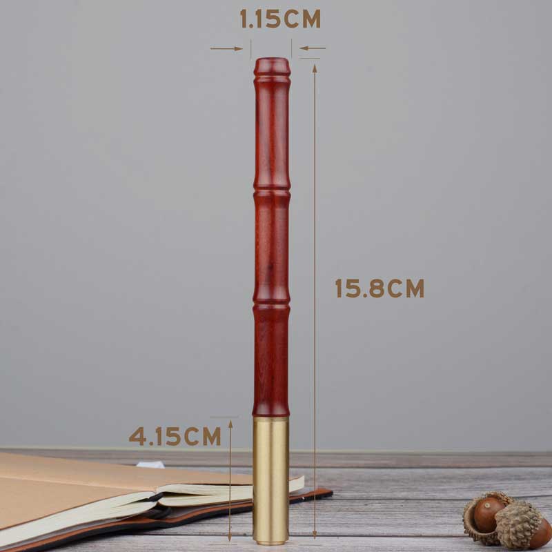 Customized bamboo-joint brass signature pen company LOGO retro wooden pen Business enterprise annual meeting gift rosewood pen Specification image