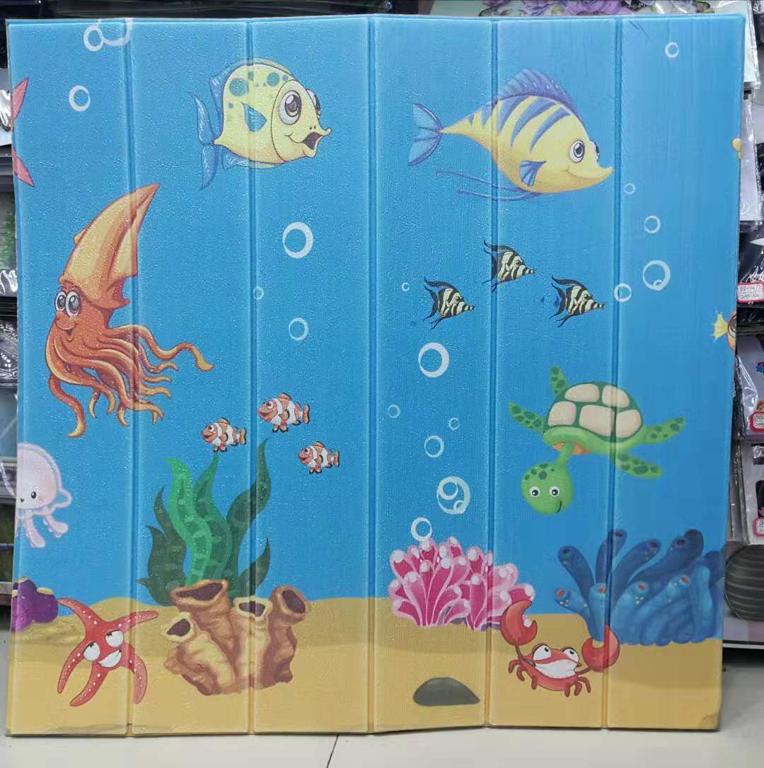 佳美纸品创意工艺贴纸卡通海洋防水PE砖纹贴防撞海绵泡沫墙贴 3D木纹砖纹贴弹性砖自粘