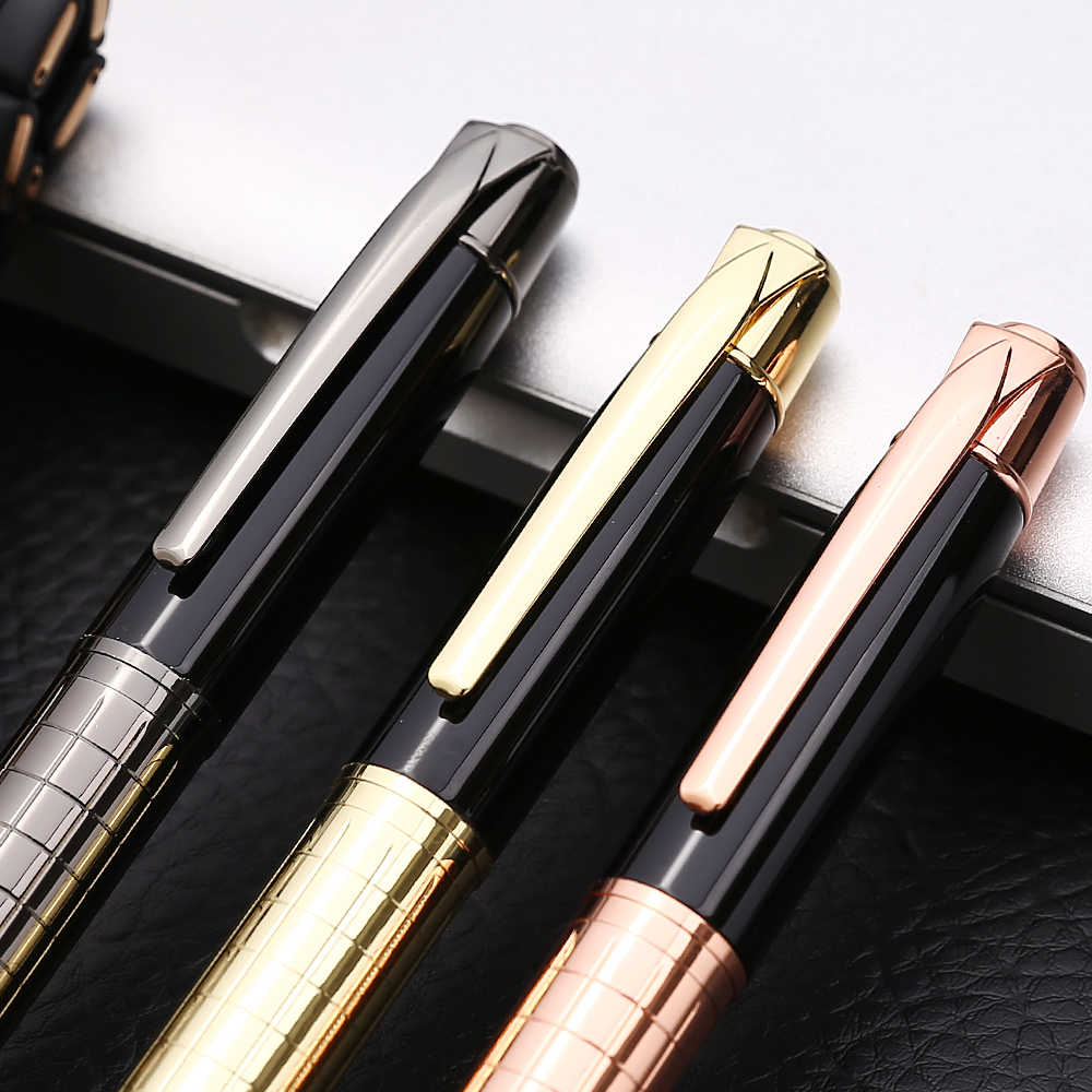 Exquisite metal rotating ballpoint pen, business meeting rose gold gift pen, writing tool, fashionable pen details Picture