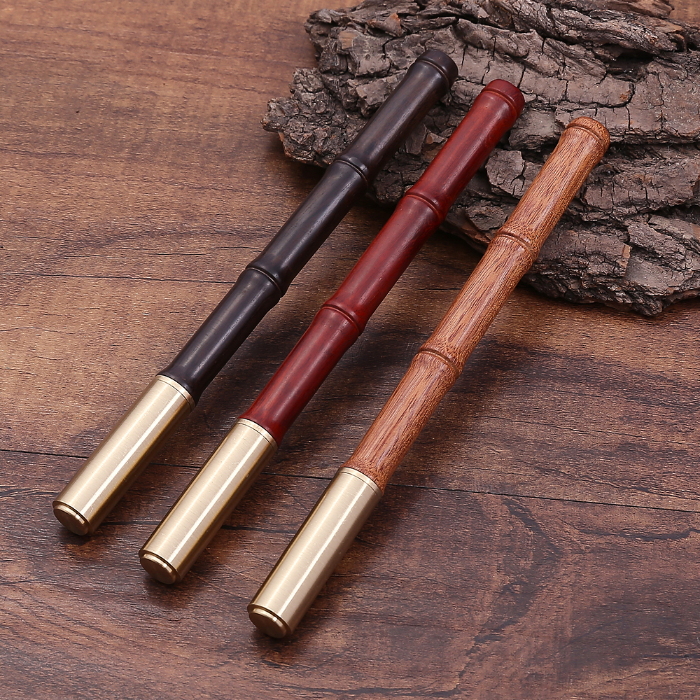 Customized bamboo-joint brass signature pen company LOGO retro wooden pen Business enterprise annual meeting gift rosewood pen details Picture