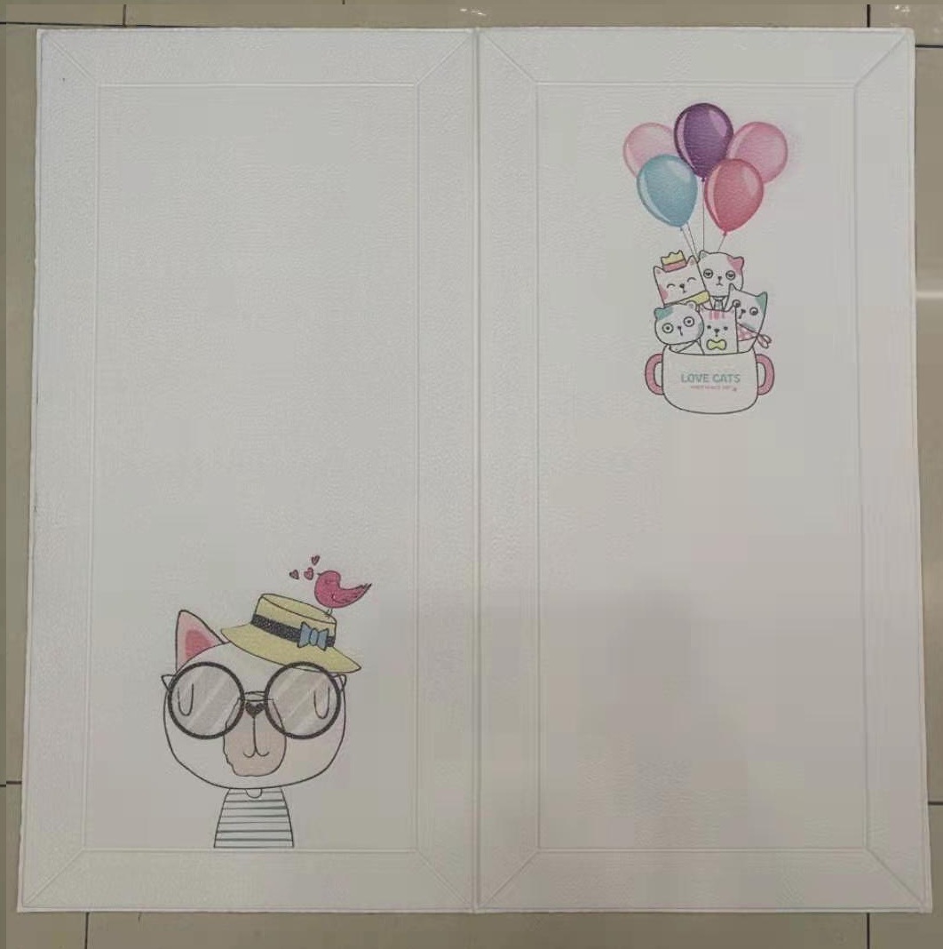 Jia Mei Paper Products' creative craft stickers: New wood grain stickers, waterproof PE brick stickers, anti-collision sponge foam wall stickers, elastic brick self-adhesive background wall details Picture