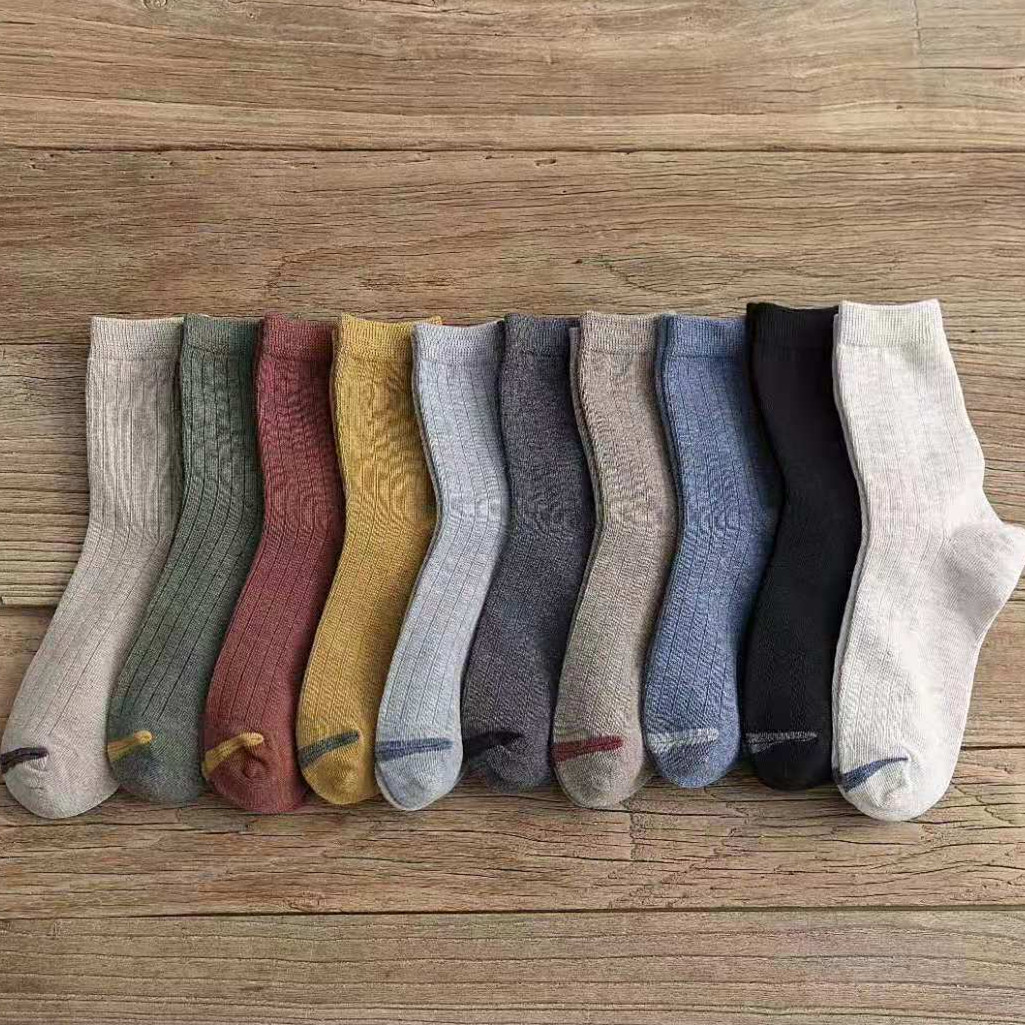 Dinghong Autumn winter pure cotton vintage cotton stockings in solid color thumbnail