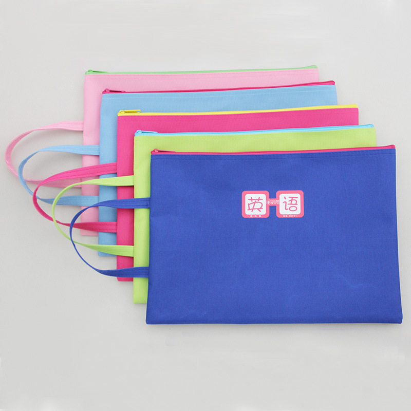 4 A4 double-layer canvas file bags, work classification subject bags, hand-held bags 9071 (random color) Application Scenario