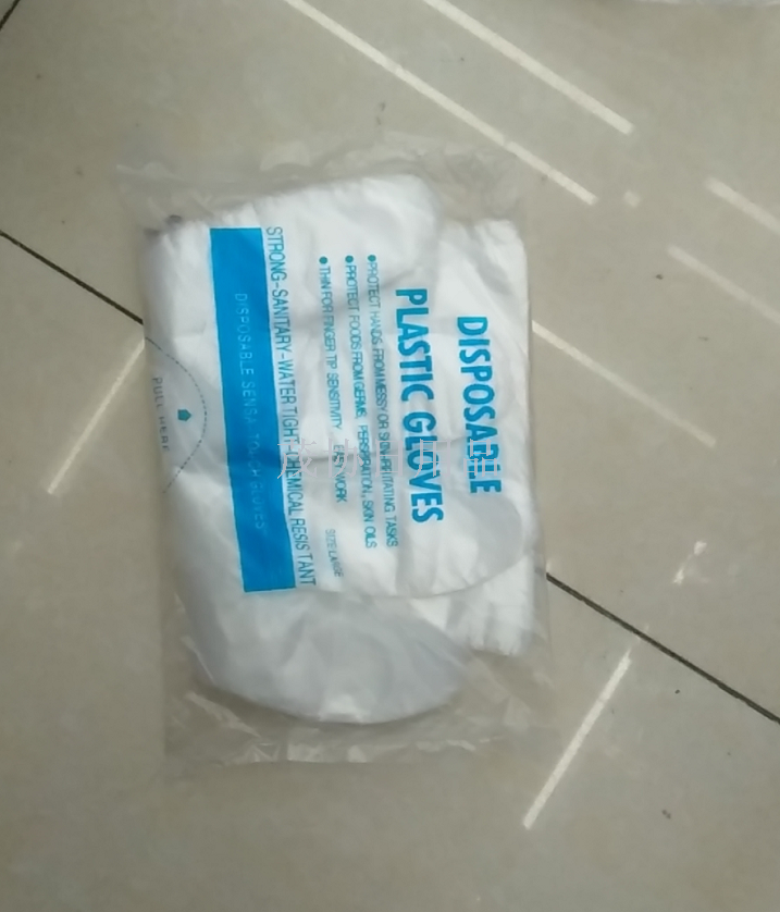 Disposable pe gloves Disposable plastic film transparent gloves catering thickened 0.8G