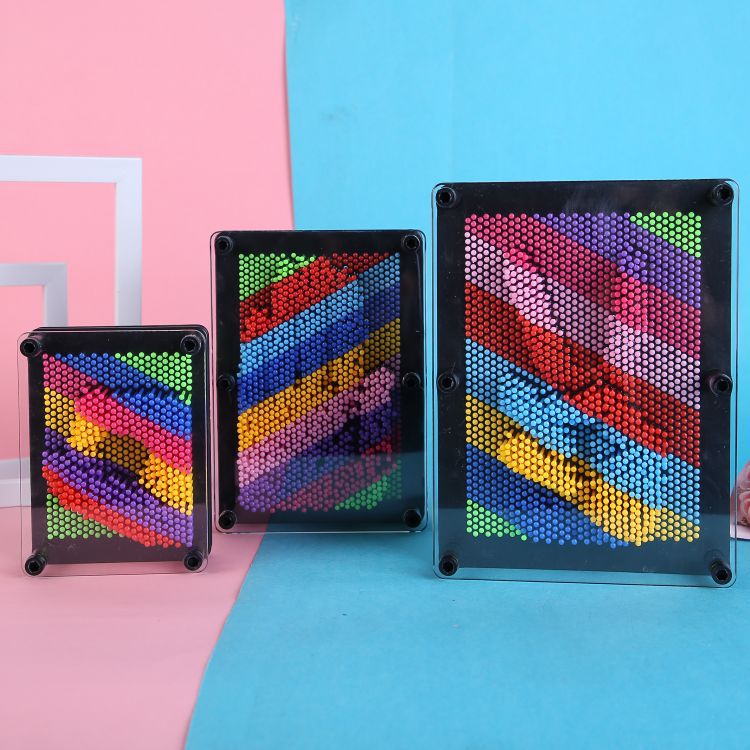 Rainbow plastic square handprint 3D clone hand model Versatile pinart three-dimensional needle engraving children's educational toy Specification image