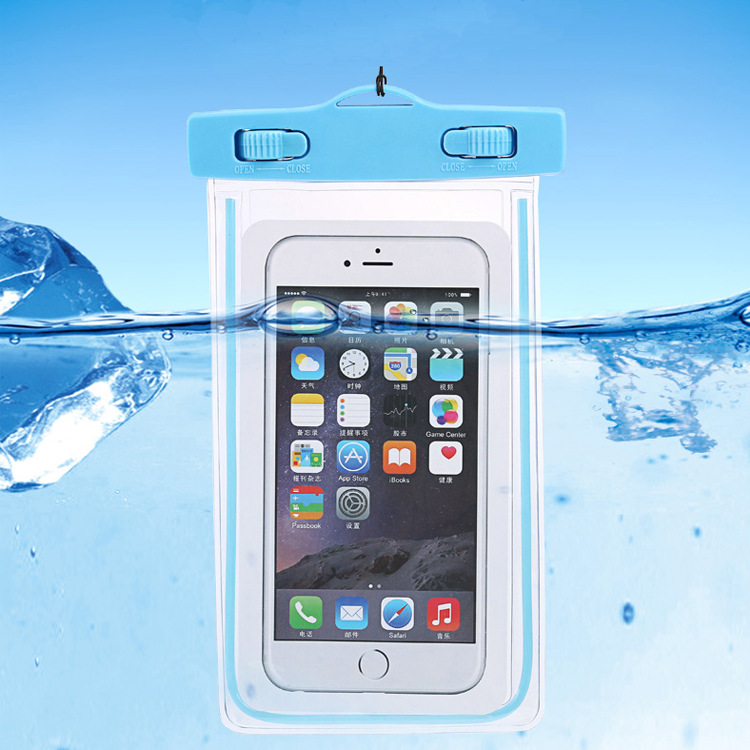 Waterproof mobile phone bag luminous diving camera waterproof case swimming mobile phone bag Touch screen mobile phone case solid color transparent