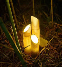 Outdoor simulation bamboo lawn lamp resin FRP cast bamboo lamp