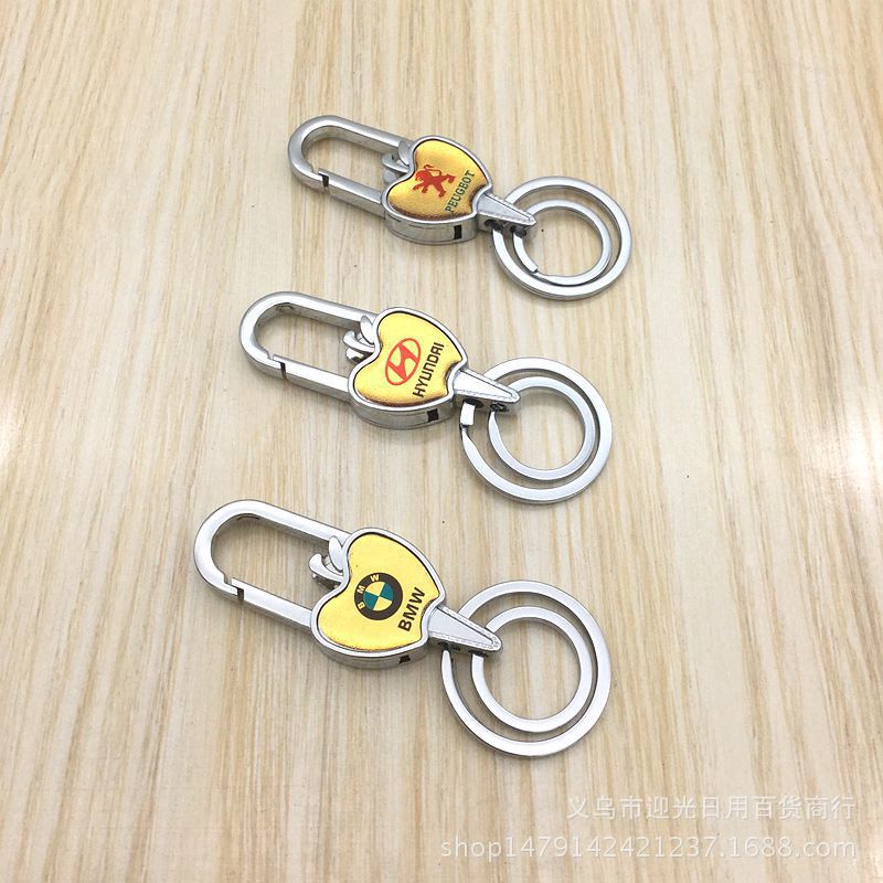 Large double-ring car keychain, apple-shaped waist lock, 5-yuan store hot sale, daily necessities wholesale