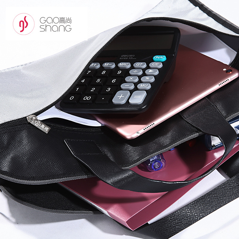 Three-dimensional handbag, A4 canvas, office computer, materials, handbag, business bag, high-end 9037 Specification image