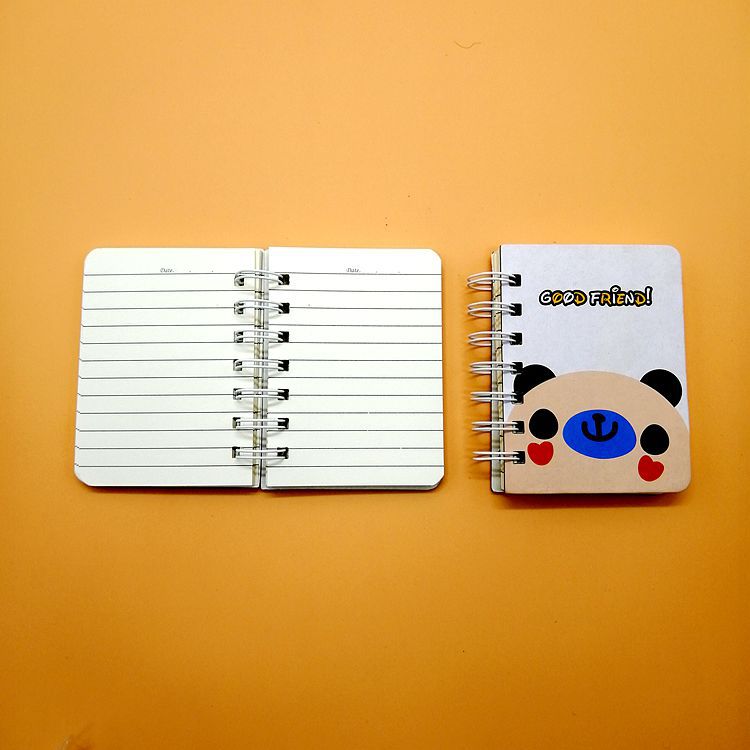 Cute animal cartoon side-flipping coil notebook, mini portable notebook, pocket notepad, two-yuan store Specification image