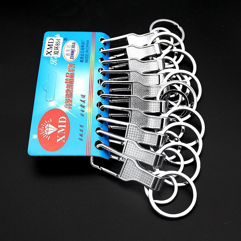 The 2-yuan store is selling hot-selling double-ring keychains and household daily-use waist pendants. Wholesale of street stall supplies Specification image