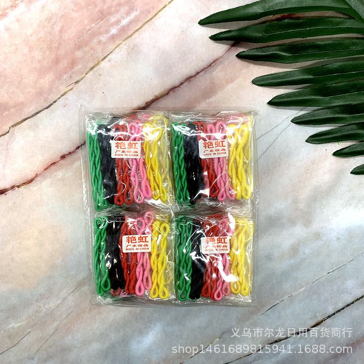 Authentic, long-established brand, bright red rubber band, candy-colored classic headwear wholesale, high-elasticity and durable hair bands, two-yuan store