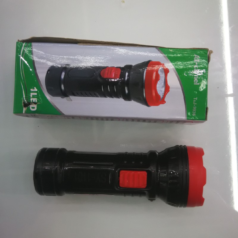 A black and red rechargeable flashlight details Picture