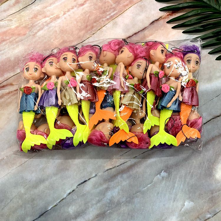 两元店饰品小配件 美人鱼娃娃挂件 儿童娃娃玩具 两元店