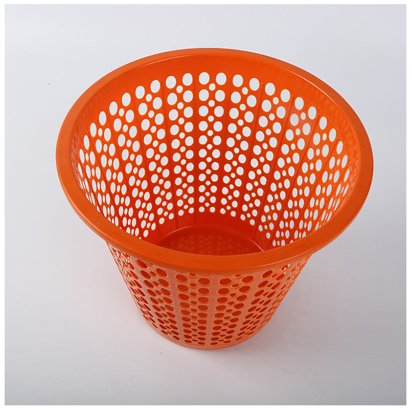 低价镂空塑料家用圆形无盖垃圾桶厨房卫生间办公室漏空废纸篓产品图