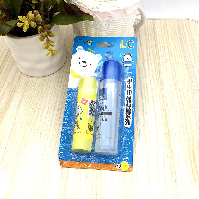 Solid glue and liquid glue 2-piece set for 2 yuan. Hot sales source in the store. Wholesale of student glue and transparent liquid glue Specification image