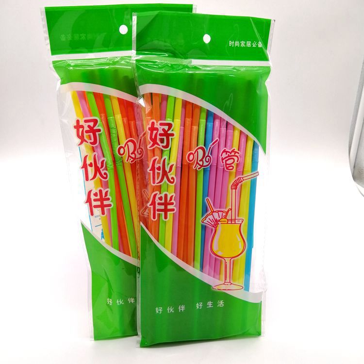 厂家直销塑料一次性吸管艺术弯曲DIY创意吸管食品饮料一次性吸管细节图
