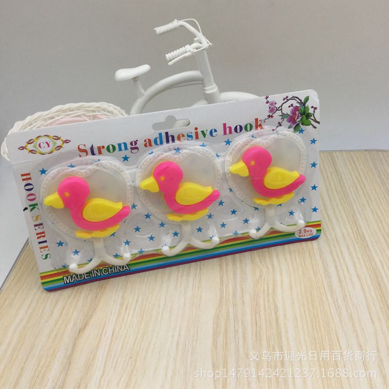 厂家批发 2元店热卖贴墙粘钩 衣帽粘钩 创意卡通动物粘钩产品图