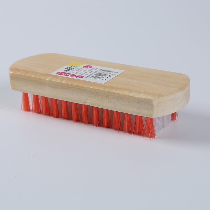 工厂价木柄圆头木刷家居洗衣木刷子一包6个 两元店义乌厂家直销产品图