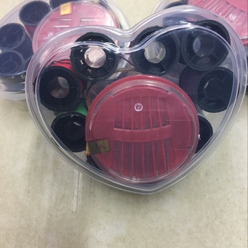 桃心针线盒厂家直销家用套装手工缝纫针线日用品