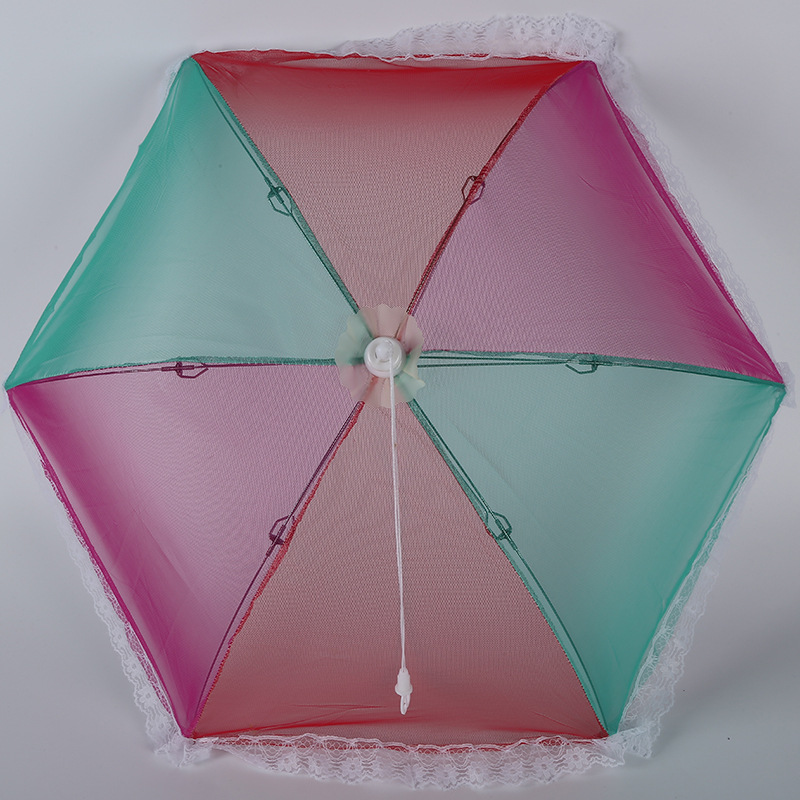 现货供应折叠式双骨饭菜罩 时尚六边形餐桌防蚊防尘食物罩批发细节图